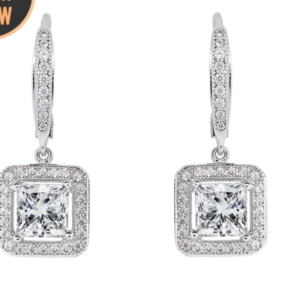 Cate & chloe 18k white gold plated earrings - Picture 2 of 4